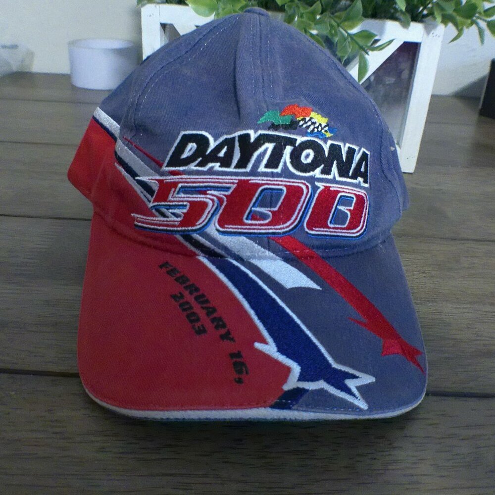 Vintage 2003 Daytona 500 NASCAR Hat Y2K The Great American Race Adjustable Cap